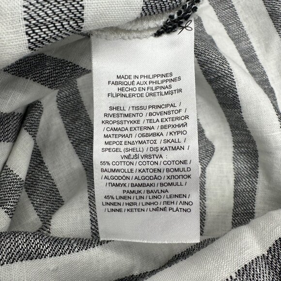 Lauren Ralph Lauren Black White Striped Swing Skirt Womens Size 10 A Line - Picture 5 of 7